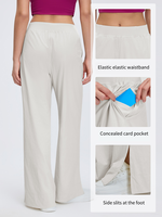 Pantalon large personnalisé taille haute en Spandex, extensible dans quatre directions, respirant, séchage rapide, pour le quotidien, la course, la gym et le fitness