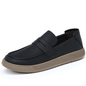 Chaussures de sport décontractées en cuir pour hommes, respirantes, à semelle épaisse, style britannique, à semelle souple, nouvelle collection 2025 - Product Image 1