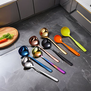 ملاعق ذهبية من الفولاذ المقاوم للصدأ من الشركة المصنعة ، ملاعق متعددة الوظائف ، صلصة بورريدج ، رامين ، نودلز كبيرة ، ملاعق برأس - Product Image 4