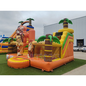 Château gonflable combiné sur le thème du Roi Lion, château gonflable pour enfants, château gonflable avec toboggan pour fête - Product Image 2