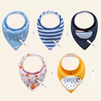 Bavoirs triangulaires absorbants personnalisés en coton à 2 couches pour bébés et tout-petits, taille ajustable, avec trou pour attache-sucette