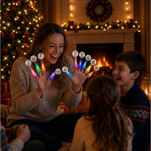 Luces LED con forma de animales del bosque, luces de dedo con luz constante, juguete para fiestas para niños y adultos, diversión navideña - Product Image 1