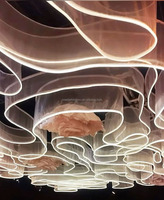 Fournitures de mariage : Drapé de plafond blanc suspendu, éclairage, décoration d'événements, drapé de scène, rideaux de fond pour événements de mariage