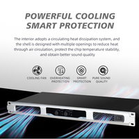 Amplificateur d'équipement audio professionnel, amplificateur de puissance numérique de classe D haute puissance 2/4 canaux 1U pour utilisation avec des enceintes de scène
