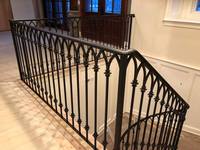 Villa Escalier en colimaçon en fer forgé Main courante courbée de luxe Garde-corps balustrade en fer forgé