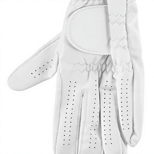 White Genuine Leather Golf Gloves Breathable Unisex Pull On Sports Hands - Product Image 1