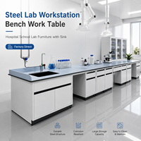Banc de travail en acier pour hôpital et laboratoire, table de travail scolaire, mobilier de laboratoire, poste de travail de laboratoire avec évier