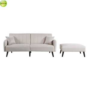 Vente en gros de canapé 2 <span class=keywords><strong>places</strong></span> de salon en bois tissu pour petit espace canapé-lit pliant avec pouf en L canapé-lit d'angle 2250 - Product Image 2