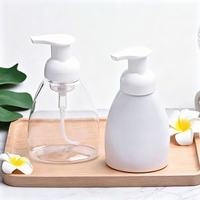 Bouteille en PET transparente ovale de 250 ml et 300 ml, imprimée en sérigraphie, anti-fuite, écologique, avec pompe à pression pour savon liquide