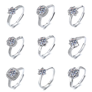 Anillo de diamantes Bijoux de mariage élégants Style classique Taille ronde Baiser d'ange Bague en diamant Moissanite pour femmes - Product Image 1