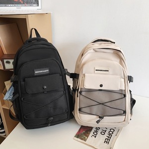 Student <b>Backpack</b> 18 In Unisex School Education <b>Black</b> White Blue Pink Letter Pattern Interior Zipper Pocket - Product Image 3