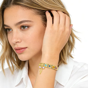 Pulsera cristiana unisex de acero inoxidable 304 chapado en platino con dijes italianos de piedra de nacimiento personalizados al por mayor para 1-12 meses, de 9 mm - Product Image 6