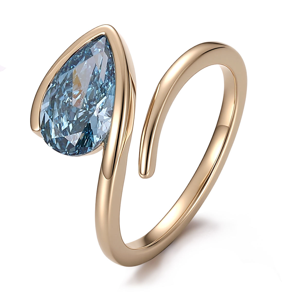 Anillo de oro macizo de 18 quilates con diamante de laboratorio