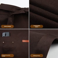 Tablier mi-long en soie imperméable et résistant à l'huile, avec logo personnalisé en relief, uniformes de barman pour femmes pour restaurants de hot pot