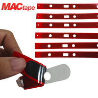 Ruban adhésif double face en PET perforé découpé sur mesure avec doublure rouge pour barres lumineuses LED de machines de construction