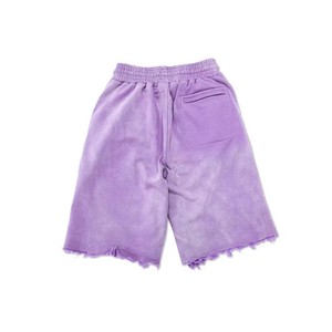 Men Distressed Ripped French Terry Sweat <b>Shorts</b> Raw Edge Wide Leg Cropped <b>Sweatpants</b> Custom Streetwear <b>Shorts</b> - Product Image 3