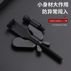 Butée de porte portable en alliage de zinc noir, anti-corrosion, thermolaquée, pour appartements locatifs et hôtels - Product Image 5