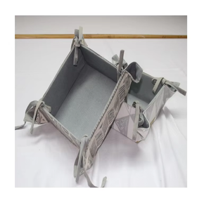 Paniers de rangement pratiques et durables en toile de coton 100 %, écologiques, organisateurs polyvalents pour la maison - Product Image 5