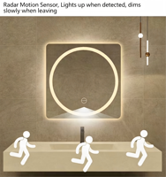 Miroir Intelligent de Maquillage pour Salon, Design Minimaliste Moderne, Éclairé et Anti-buée, à Écran Tactile, Idéal pour Hôtels (Vente en Gros)