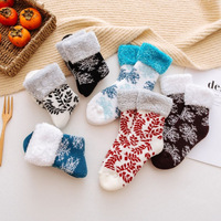 Chaussettes d'hiver douillettes et chaudes en peluche pour femme, épaisses, antidérapantes, doublées polaire, style chaussettes de nuit