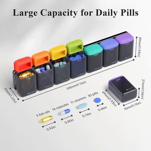 กล่องยาแบบพกพา 7 ช่อง รุ่นใหม่ล่าสุด ปลอดสาร BPA เหมาะสำหรับการเดินทาง - Product Image 4