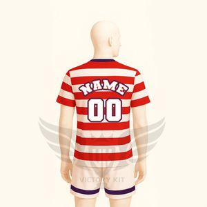 ชุดเสื้อฟุตบอลวินเทจสไตล์นอร์เวย์สำหรับผู้ชาย ชุดเสื้อยืดและกางเกงขาสั้นคุณภาพสูงแบบกำหนดเอง ชุดฝึกซ้อมระดับมืออาชีพ - Product Image 4