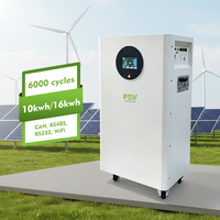 Batterie solaire domestique haute puissance 48V 32kWh au phosphate de fer et de lithium, type split, empilable, murale, avec écran tactile LCD