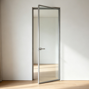 <span class=keywords><strong>Porte</strong></span> à battant en verre trempé avec cadre fin, anti-poussière, insonorisée, anti-UV, en aluminium, pour home cinéma, directement de l'usine - Product Image 1
