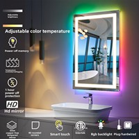 Interruptor Táctil de Alta Definición Antivaho, Moderno, Cuadrado, Inteligente, con Retroiluminación RGB LED, Montado en la Pared, a Prueba de Explosiones IP44, para Uso en Hoteles y Cosmética