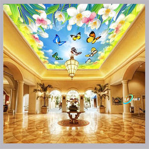 Tendances <span class=keywords><strong>Tiktok</strong></span> Maisons prêtes à installer Plafond de toiture tendue en PVC de luxe à impression UV 3d pour maison préfabriquée - Product Image 1