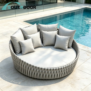 Chaise longue <span class=keywords><strong>de</strong></span> <span class=keywords><strong>jardin</strong></span> ronde en <span class=keywords><strong>aluminium</strong></span> avec coussin Chaise <span class=keywords><strong>de</strong></span> piscine portable en métal pour la plage extérieure pour l'hôtel et le salon - Product Image 3