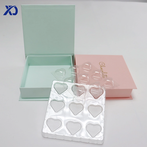 Sô cô la Hộp quà tặng tùy chỉnh sinh thái thân thiện 9 Piece Truffle Bao bì với đóng cửa từ tính và nhựa khay trái tim cho đồ ngọt hiển thị - Product Image 6