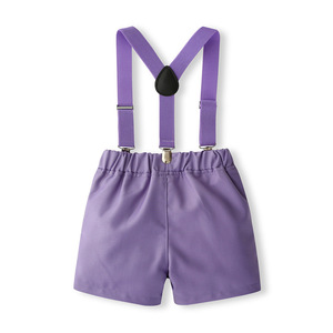 Ensemble de vêtements pour garçon de haute qualité 2025, style gentleman, chemise à manches courtes rayée, bretelles, <span class=keywords><strong>short</strong></span>, ensemble 2 pièces, vêtements de mode pour enfants - Product Image 6