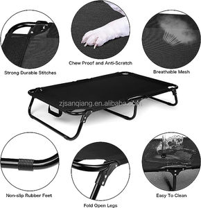 Indoor Outdoor Hot Sale Travel Atmungsaktives Kühlnetz Eisen rahmen Faltbares tragbares Haustier Erhöhtes Hunde bett - Product Image 4