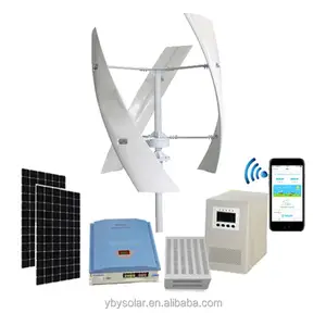 Hernieuwbare Energie 1kw 2kw 3kw 5kw 10kw Windturbine Met Mppt Smart Controller Hoge Efficiëntie Verticale Windturbine Generator