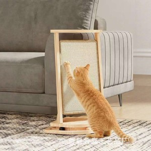 Wooden Cat <b>Scratching</b> <b>Post</b> Solid Wood Durable Pet Supplies For Living Room Sofa Area - Product Image 1