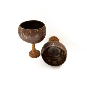 Vajilla de copa y cuenco de vino de cáscara de coco personalizada ecológica - Product Image 4