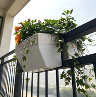 Jardinière en métal galvanisé antirouille à double pot, design simple, pour production sur mesure de balustrades