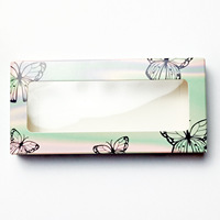 Boîte en carton rose à double découpe en forme de cœur pour cils, emballage personnalisé pour marque, vente en gros