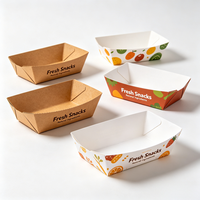 Barquette en papier kraft alimentaire 32oz, résistante à l'huile, pour hot-dogs, frites, snacks, vente en gros