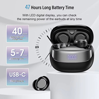 Écouteurs de sommeil invisibles HE-029A confortables et anti-bruit avec indicateur de batterie LED, écouteurs sans fil pour les dormeurs latéraux
