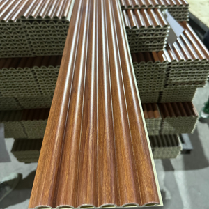 ソンシルUTO木目調PVC室内装飾WPC溝付き壁パネルクラッドインテリアデコレーション - Product Image 4