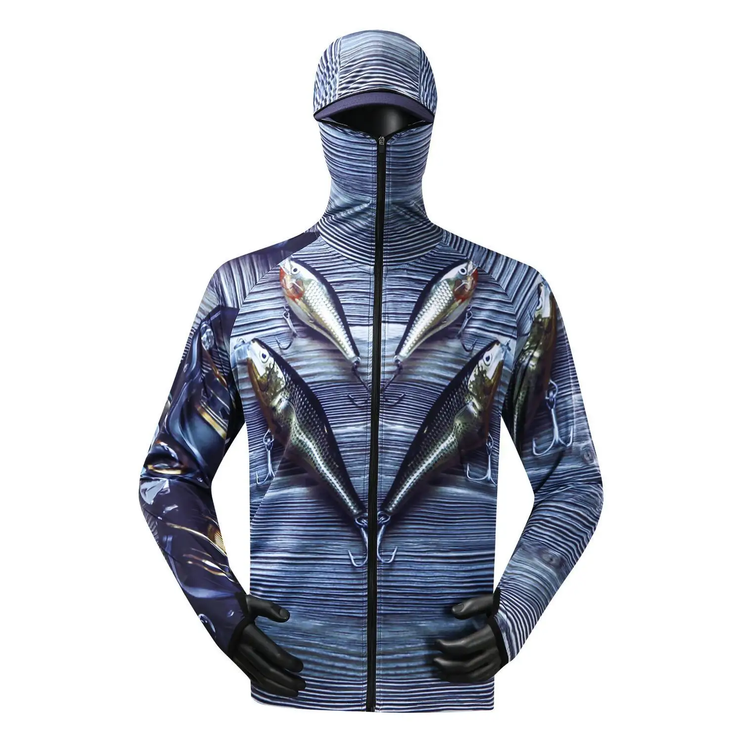 Oem custom made anti uv sun protection sublimation long sleeve fishing wear american hiking apparel fishing suit