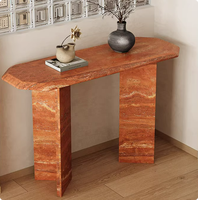 Table à manger rectangulaire personnalisée moderne et luxueuse de style romain Table basse en tavertin Table console avec dessus en marbre travertin naturel