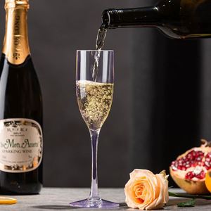 Flûtes à champagne en plastique violet incassable, verres à vin en acrylique incassables, flûtes à toast réutilisables pour les événements festifs, 5,4 oz - Product Image 3
