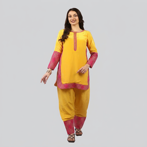 Conjunto de 2 piezas de ropa étnica premium, elegante conjunto de cordón con trabajo Gotta, hermoso atuendo para mujer para ocasiones especiales. - Product Image 1