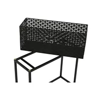 Ensemble de 2 pots de fleurs en métal 60x22x70 NOIR