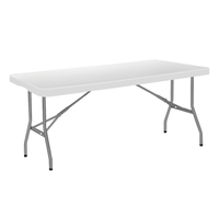 Table pliante d'extérieur LANFENG JDY-0042 180 cm (6 pieds) en PP, durable, facile à nettoyer, portable, pour fêtes et événements