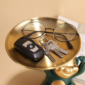 Eazom - Bandeja Decorativa con Diseño de Mono y Perro, Plato de Almacenamiento para el Hogar, Sala de Estar, Mesa de Centro, Adorno, Regalo - Product Image 4