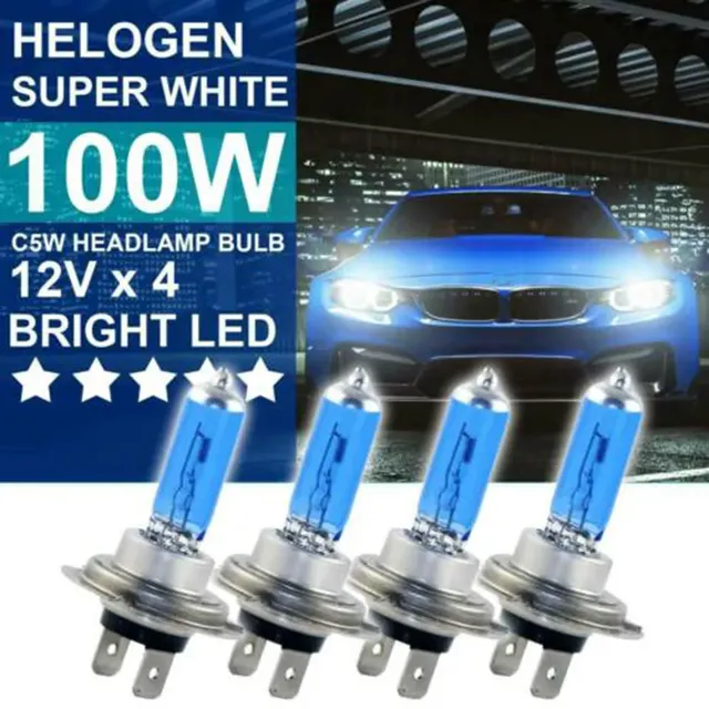Universal Car HID Halogen Xenon H7 100W Bright Headlight Bulb 12V 6500K Super White Auto SUV Moto Driving Light Bulb Fog Lights